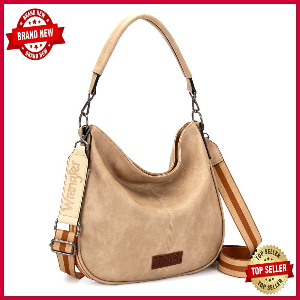 Large Vegan Leather Hobo Crossbody Bag with Adjustable Strap
